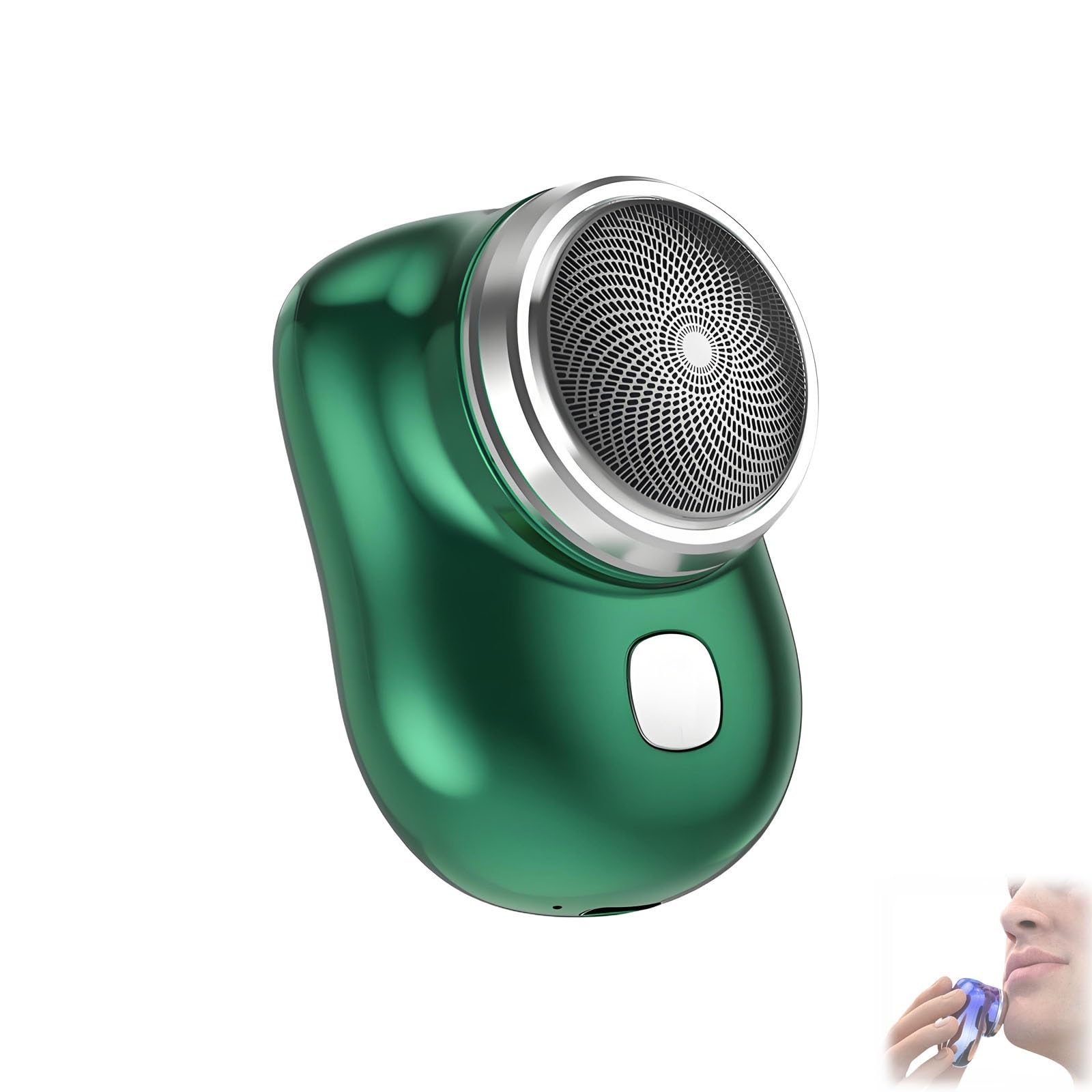 Lureza Shaver - Lureza Mini Shaver, Compact and Portable, High-Performance Fashion Shaver, Pocket Size Portable Electric Shavers for Men(Green,Base)