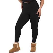 SINOPHANT Plus Size Fleece Lined Leggings for Women-High Waisted Stretchy 2-4X Thermal Winter Thick Yoga Pants Workout Pants