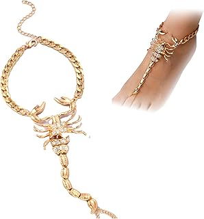 سوار خلخال بتصميم برج العقرب قابل للتعديل مرصع بأحجار الراين والكريستال والذهبي والفضي من ذا باك للنساء والرجال