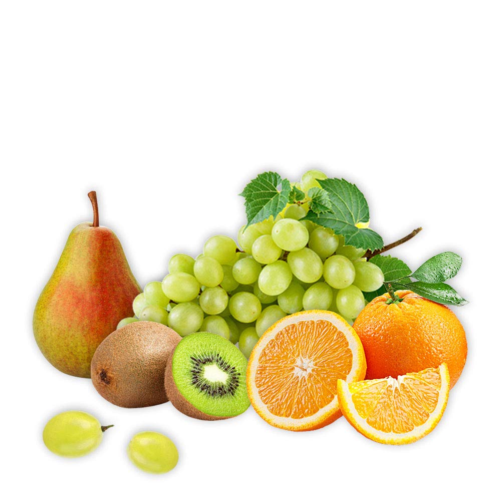 Business-Probier-Obstbox mit frischem Obst für gesunde Ernährung am Arbeitsplatz in umweltbewusster Geschenkbox