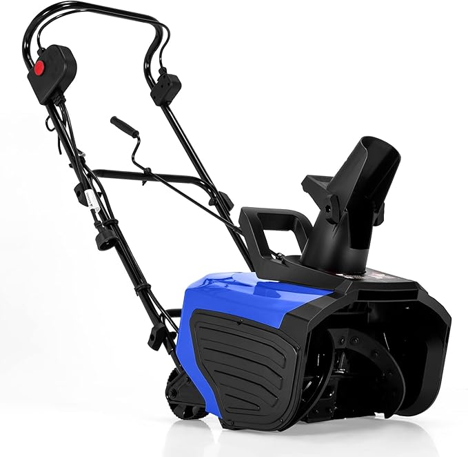 Review GYMAX Electric Snow Thrower, 18” 15Amp Corded Snow Blower with
