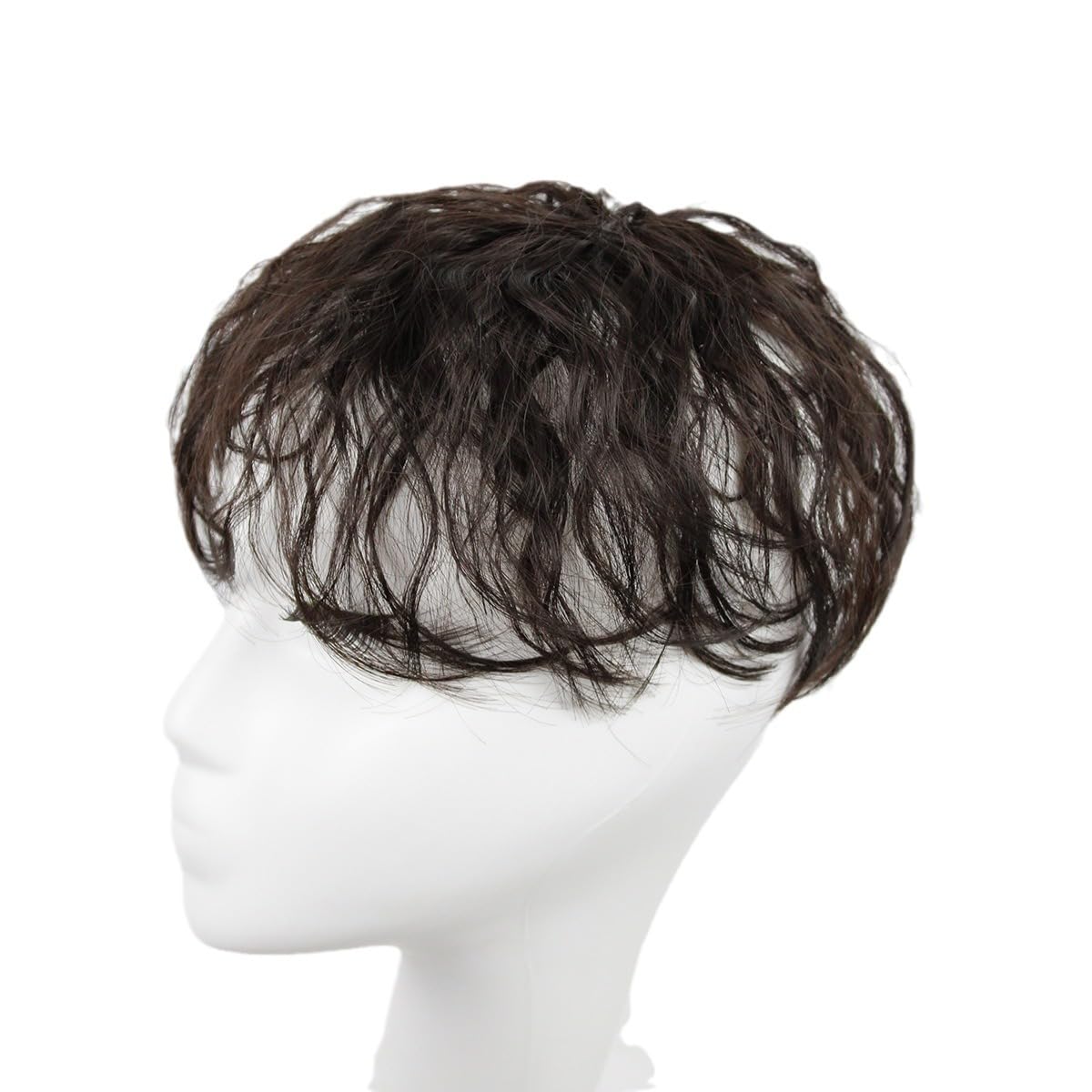 2.7x4 Inch 10cm Clip In Toppers Synthetic Hair Curly Hair for Women Thin Hair (Natural black)