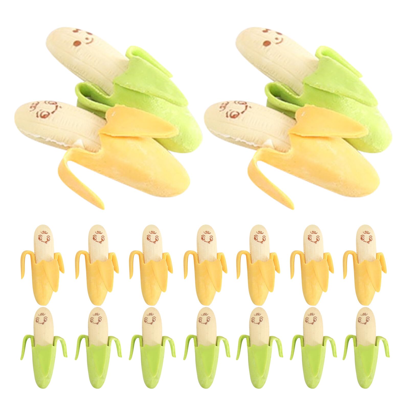 PLAFOPE 70 Pezzi Gomma Banana Morbida Mini Gommini Forma di Frutta Cancella Pulito Senza Danneggiare Accessori Scuola e Ufficio per Premi in Classe e Party Favor