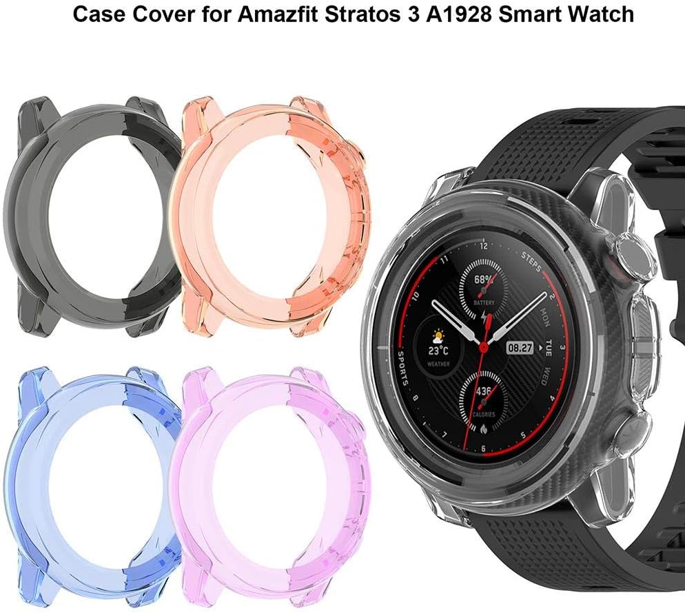 Amazon Amazfit Stratos 3用保護ケース 耐用耐衝撃防塵優れた素材 軽量薄型取り付け簡単カバー Smartwatch専用caseスマートウオッチcover Fancydream スマートウォッチアクセサリ