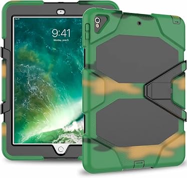 Case for iPad Pro 12.9 inch 2017/2015 Old Model, 1st & 2nd Gen, Heavy Duty Full-Body Rugged Protective Case with Screen Protector,Green 2