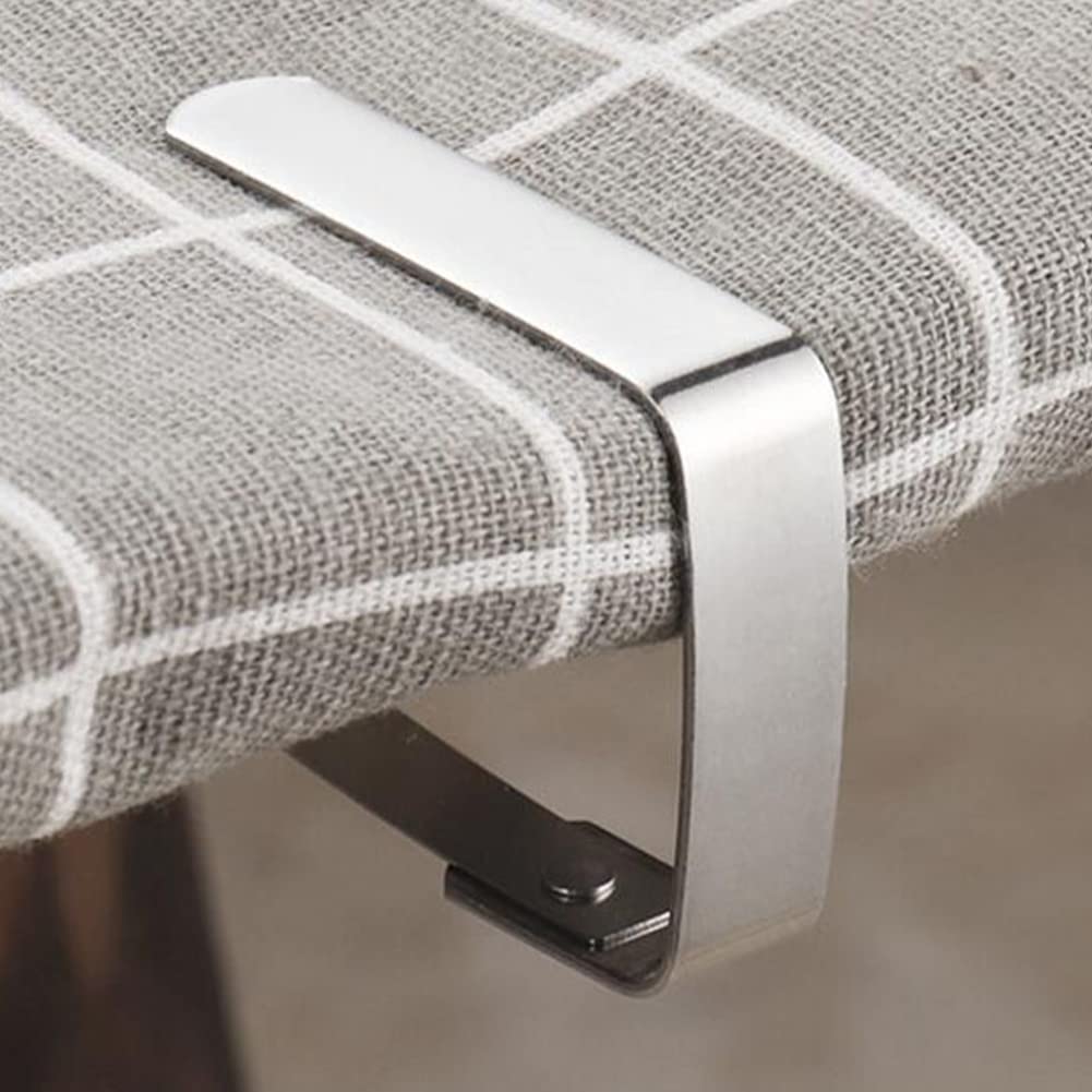 8 Pinces à Nappe TAFACE En Inox - Anti-vent, Pour Table Jardin, Salle à Manger, Noir