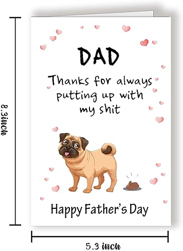 Miniatura 2 de Tarjeta de felicitación para el día del padre, tarjeta de agradecimiento para papá, divertida tarjeta del día del padre para el mejor papá de perro