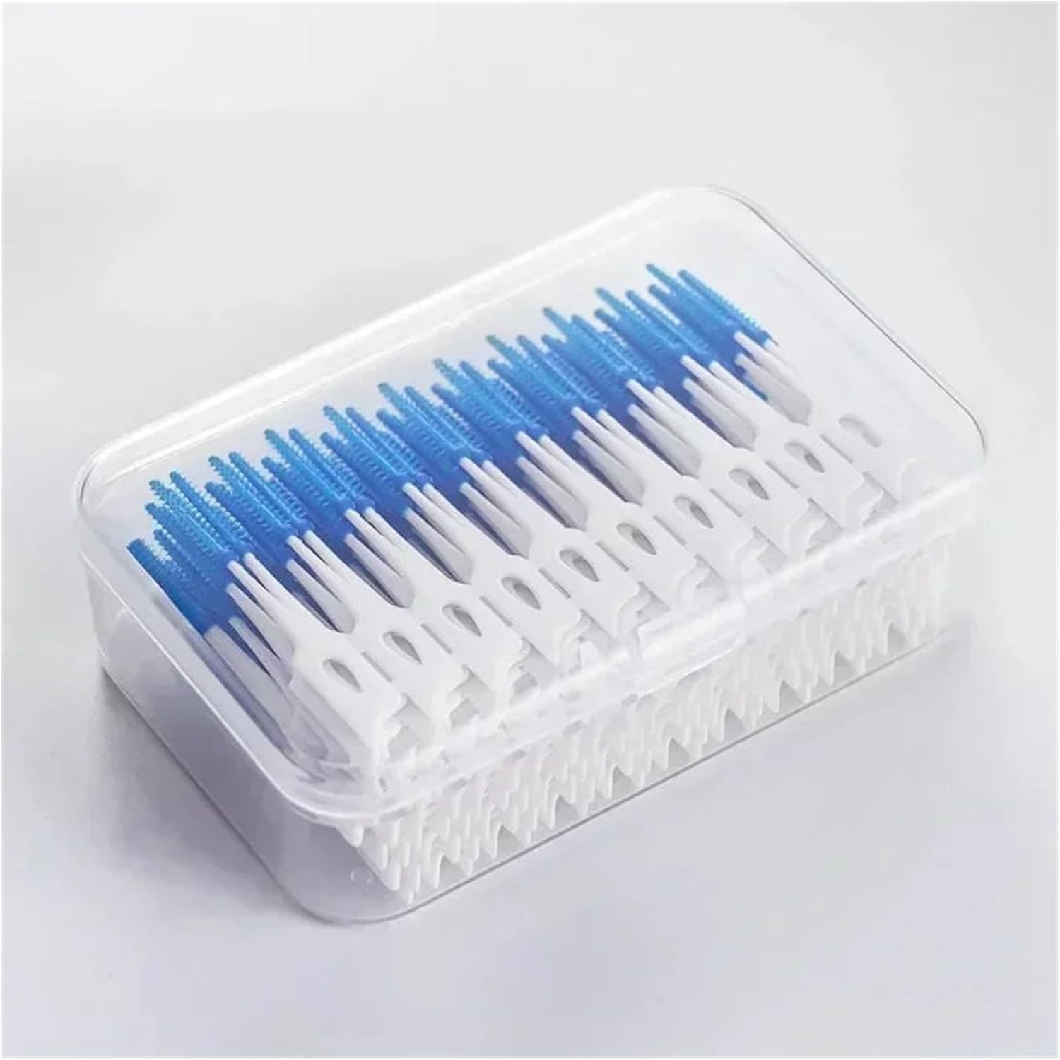 Manual Toothbrush 200/20pcs Interdental Brushes Toothpicks Brush Between Teeth Silicone Toothpicks with Thread Oral Cleaning Tool Toothbrush(200pcs Blue)