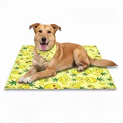 Tapete Gelado Refrescante para Pet – Alívio Imediato no Calor | Gel Ativado por Pressão | Seguro, Dobrável e Atóxico (Grande - 50x90cm, Abacaxi Good Vibes)