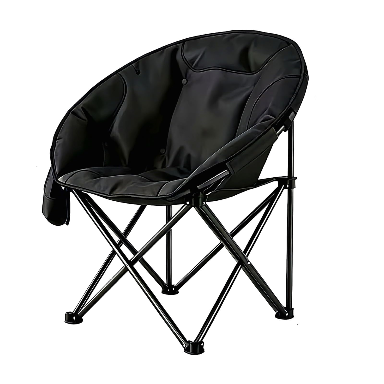 Chaise de Camping Pliable Surdimensionnée Portable avec Porte Gobelets et Accoudoirs Cadre Stable pour Extérieur Intérieur Camping Pêche Couleur Noir Gris C