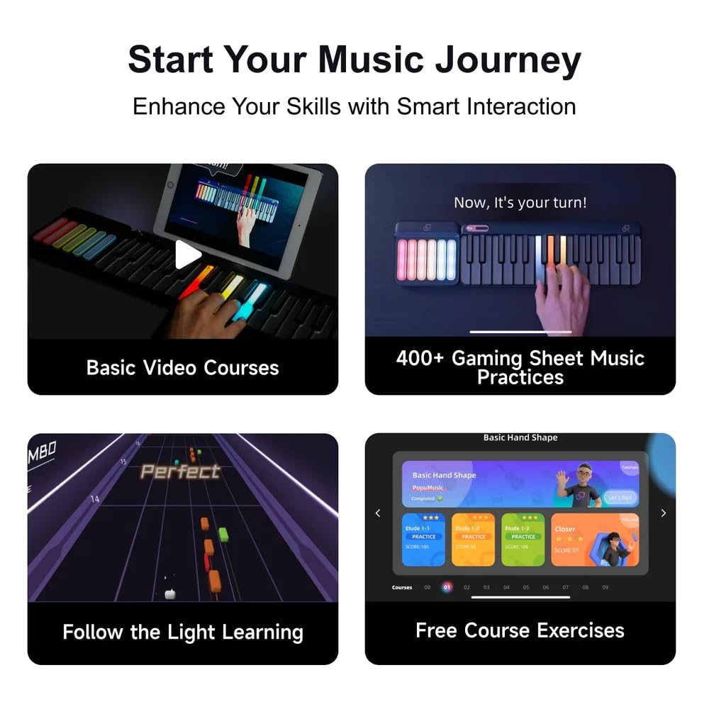 Amazon.co.jp: PopuPiano スマートピアノキーボード スピーカー付き