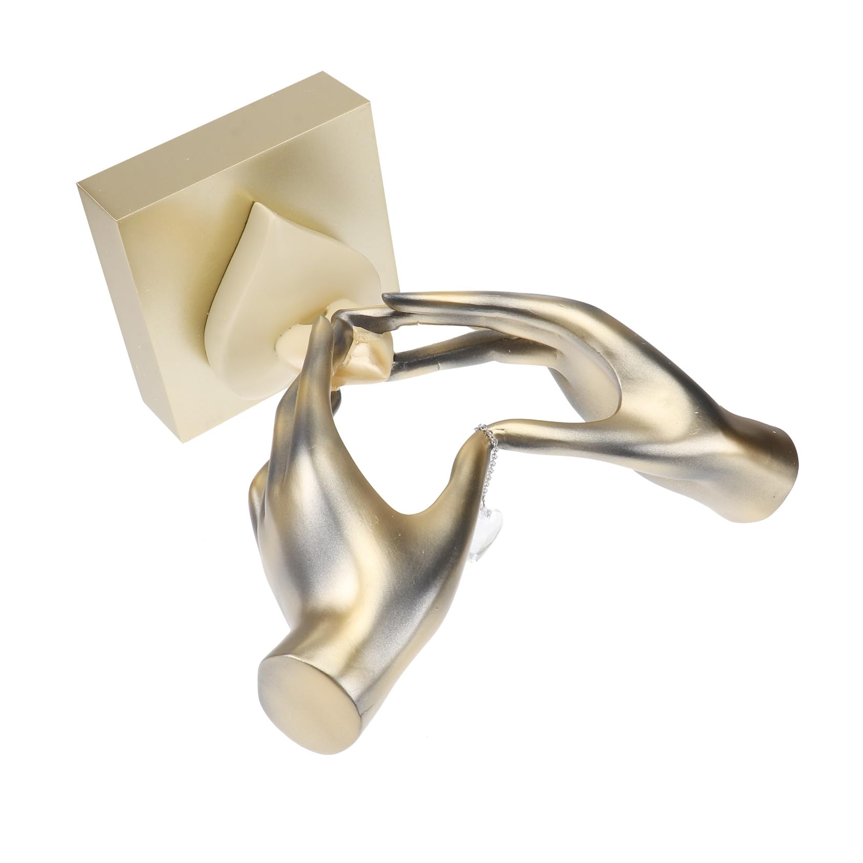 Lurrose Herzfigur aus Kunstharz Liebesstatue Paar Hände Ornament Tischdekoration Valentinstag Jubiläumsgeschenk Beige