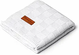 Manta de saida de maternidade Tricô Para Menino ou Menina (Branco)