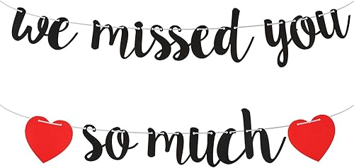 Cartel de bienvenida a casa, pancarta con texto en inglés "We Missed You So Much", decoración de bienvenida para familia, reunión, amigos,