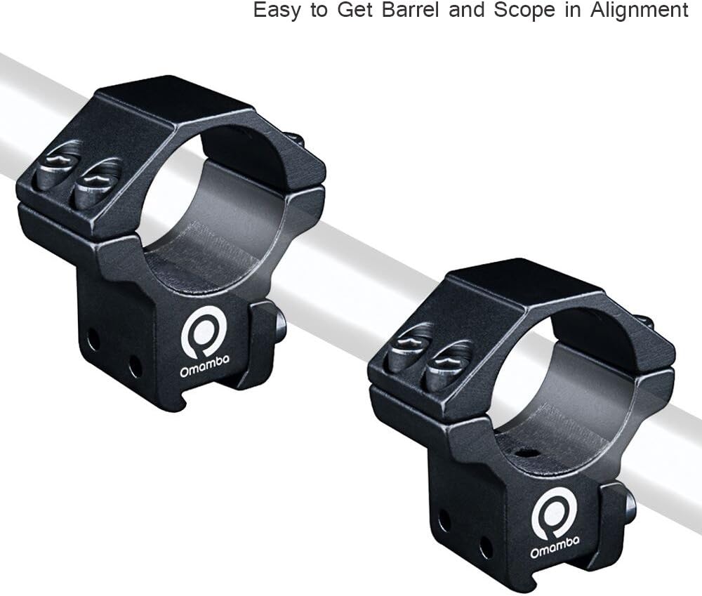 Omamba 1 Inch 3/8" Dovetail Scope Rings Mount Medium Profile With Stop Pin for Airguns or Premium .22 Rifles(Set of 2)