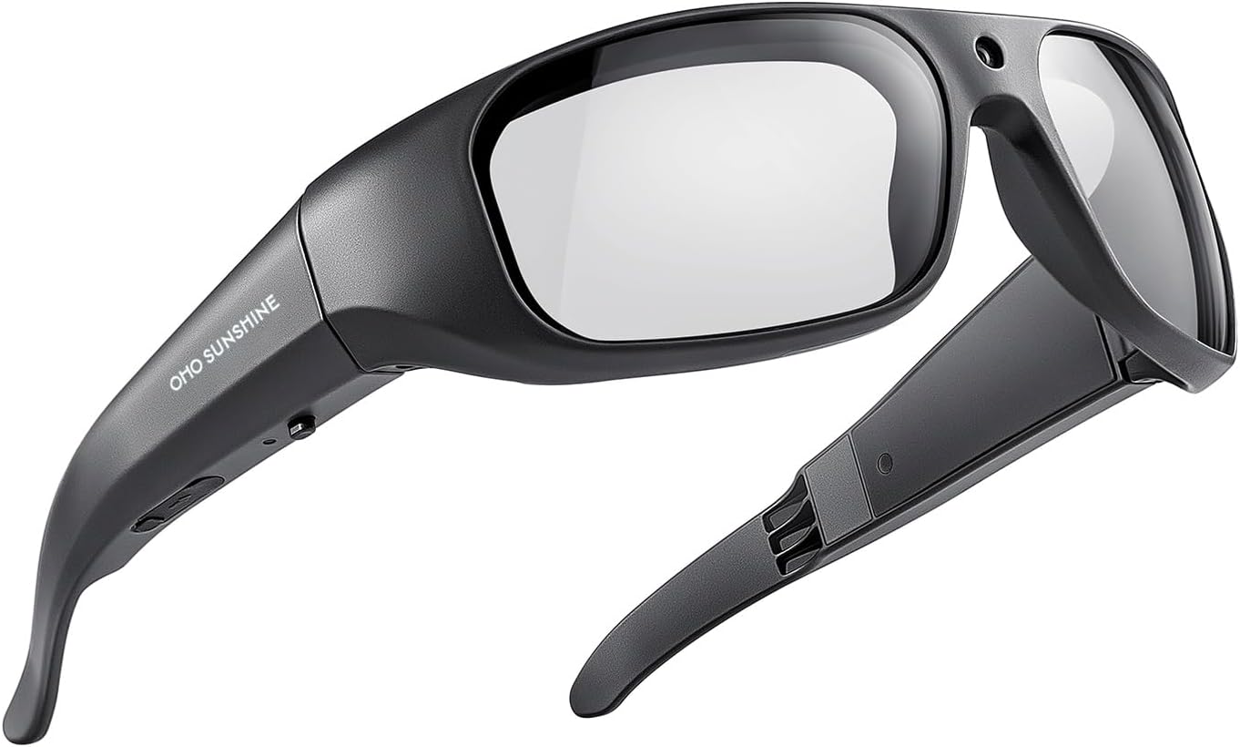 OhO sunshine 4K UHD Camera Sunglasses, Record-While-Charging, Water Resistant, UV Protection Lenses, Unisex