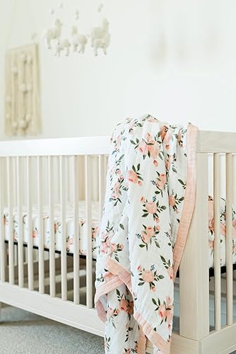 Miniatura 8 de Little Unicorn Manta XL de muselina de algodón con rosas de acuarela, 100% algodón, súper suave, niños pequeños y adultos, XL de 60 x 72 pulgadas,