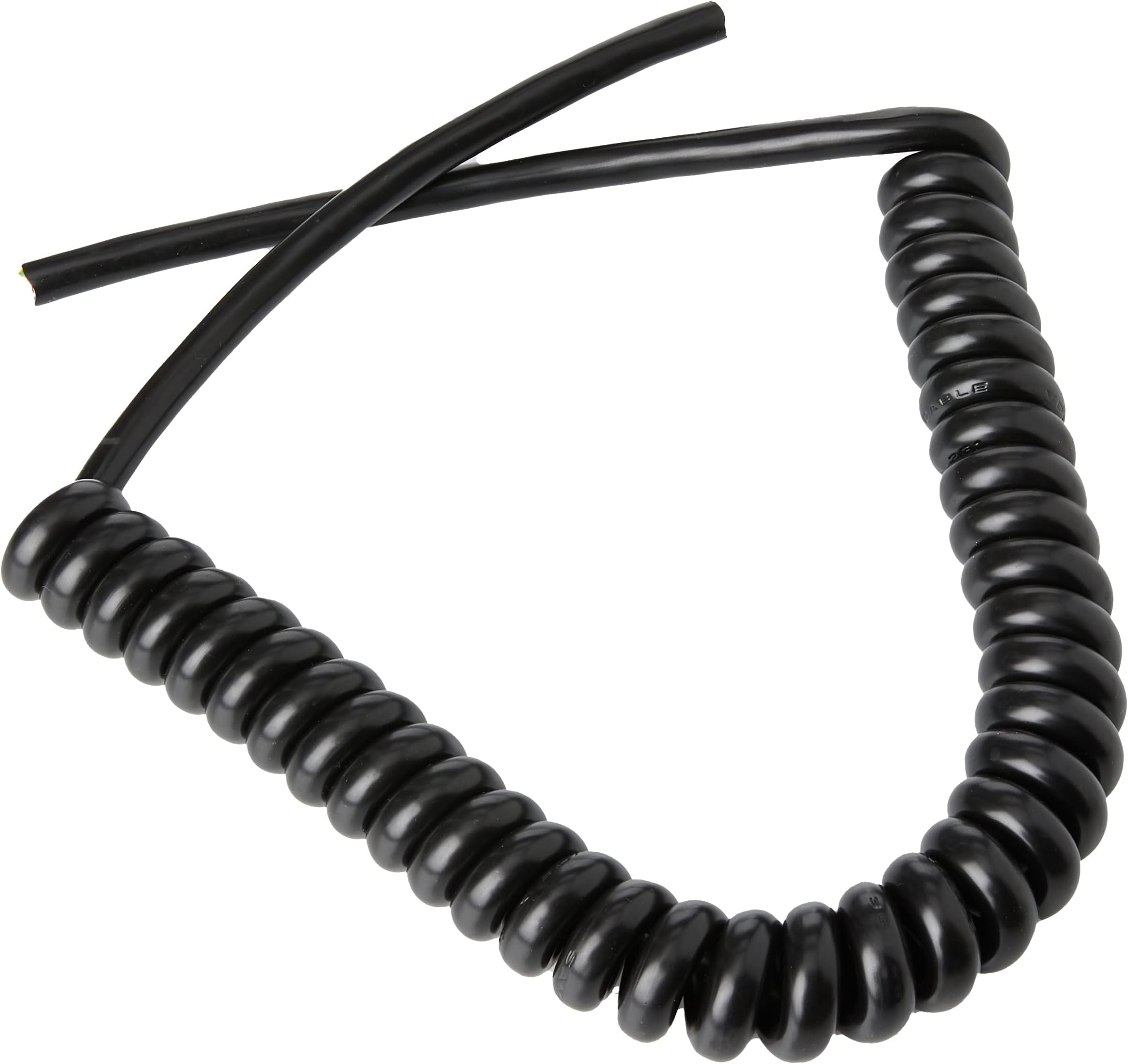 15/X/9 BLACK 13A 3-Core Coiled Mains Flex 1A 1.25mm² Black