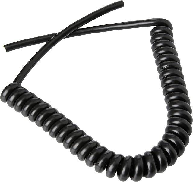 PRO POWER 15/X/9 BLACK 13A 3-Core Coiled Mains Flex 1A 1.25mm² Black