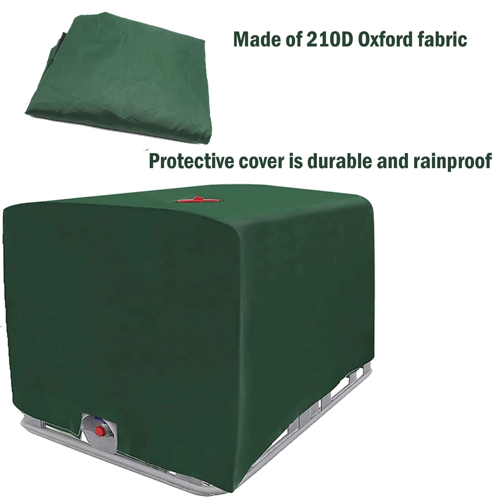 2 Stücke IBC Tank Abdeckung, IBC Grün Container Cover, Grün Abdeckplane für Wassertank 1000L, Abdeckplane Schutzhülle Schutzhaube Schutzplane Geeignet für IBC Tank Behälter Container Regenwassertank