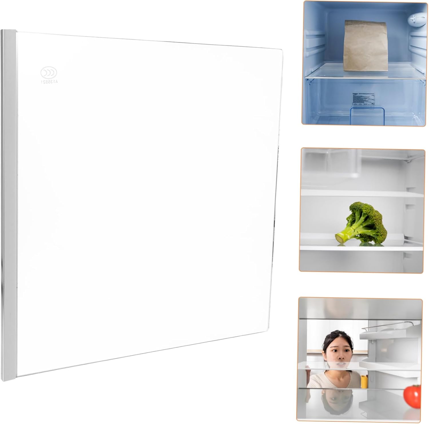 Gadpiparty 1pcs Refrigerator Shelf Divider Glass Partition for Fridge Storage Bin Organizer Easy Install