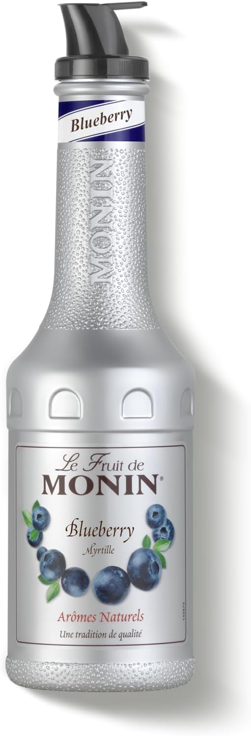 MONIN Blueberry Fruit Mix Puree 1 Litre for Cocktails, Smoothies and Mocktails. Vegan-Friendly, Allergen-Free, 100% Natural Flavours and Colourings. 2-in-1 Blueberry Puree and Sugar Syrup Hybrid