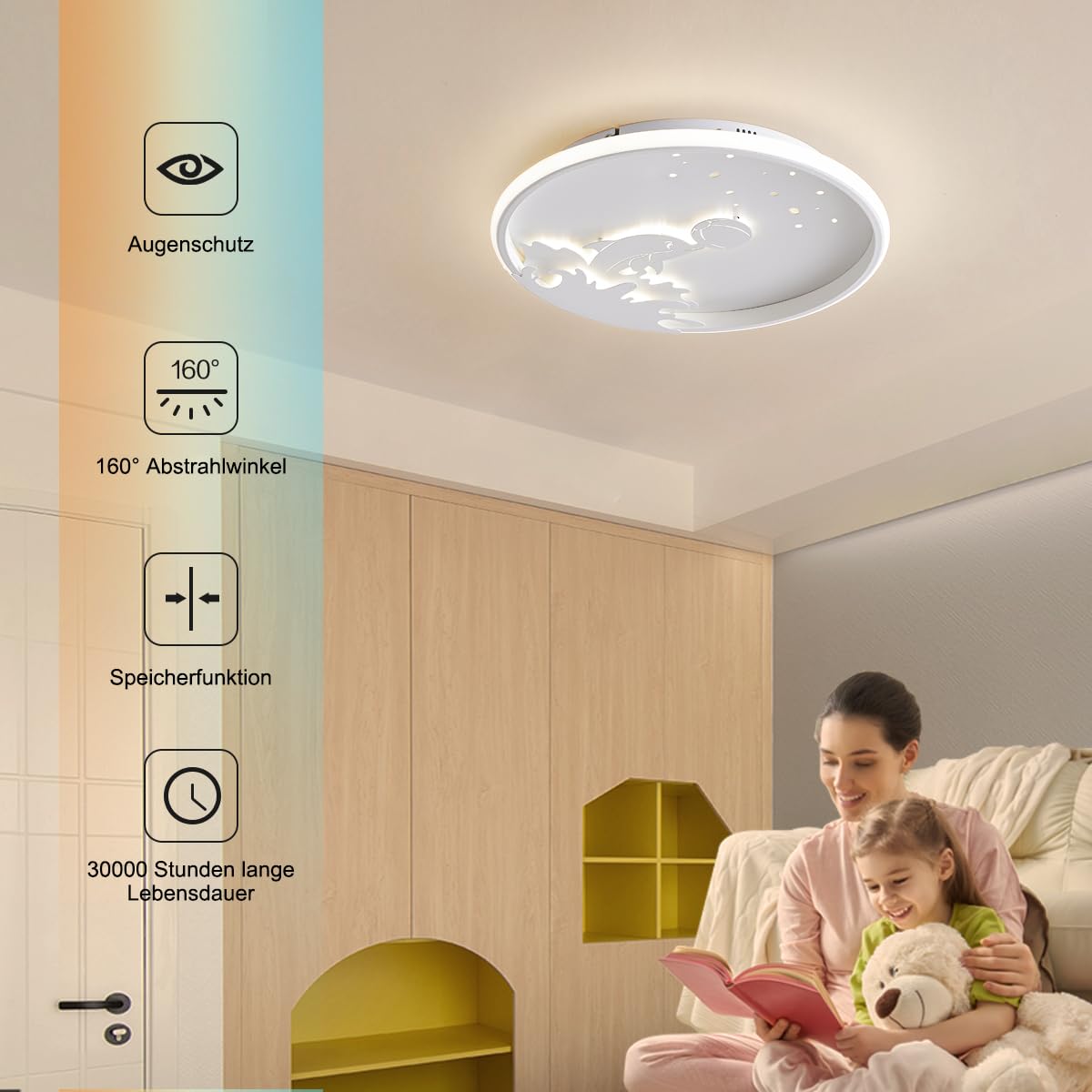 Wholede 24W 3000K-6500K Lampara Techo Regulable, Plafon LED Techo Con Mando A Distancia, Lampara LED Techo Modernos Para Dormitorio Cocina Salon Baño Comedor Pasillo 29.5CM