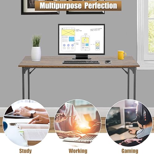 Miniatura 7 de FDW 47.2 pulgadas de ancho x 23.6 pulgadas de profundidad para juegos de escritura en esquina color negro, grande para estudiantes, estilo simple,