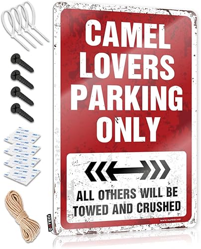 Bedroom Door Decorations Camel Lovers Parking Only Tin Sign Funny Office Signs Bar Signs for Home Decor (Size 20X30CM)