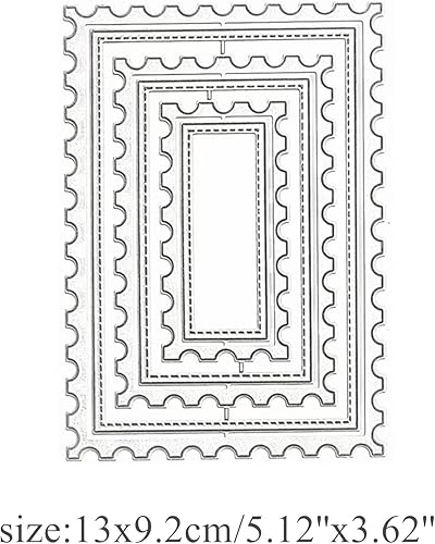 Miniatura 2 de Juego de 6 troqueles rectangulares de metal ondulados, marco de anidación rectangular cosido, plantillas de corte para manualidades, álbumes de