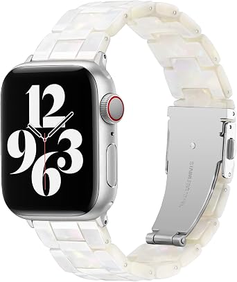 Bestig Resin Band Compatible with Apple Watch Bands for Women Men | Lightweight Waterproof Fashion Strap for iWatch SE 3 2 1 Series 9 8 7 6 5 4 3 2 1, 38mm 40mm 41mm 42mmSeries 11 10
