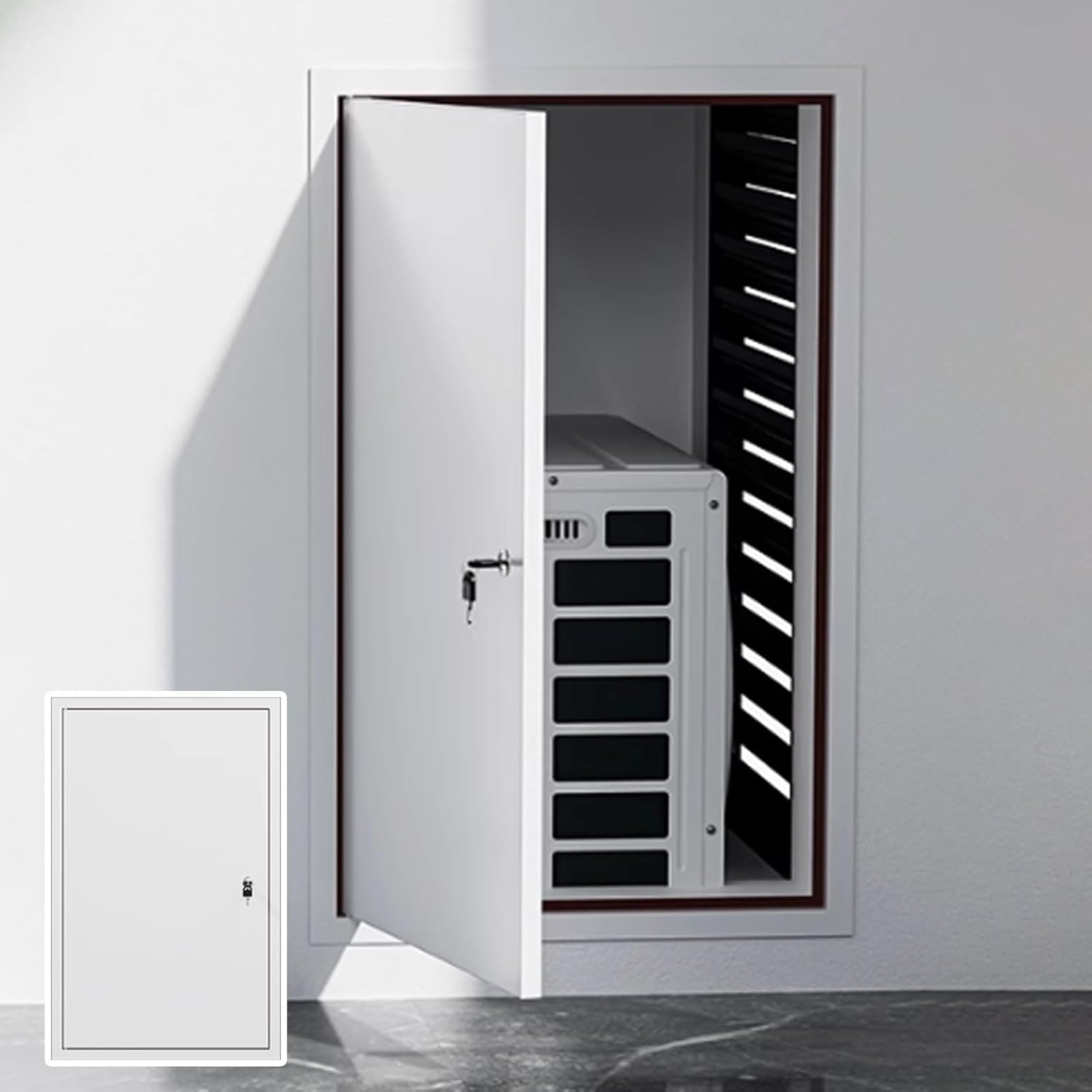 Aluminum Attic Access Door with Keys,Wall/Ceiling Security Systems Cables door Panel,access panel for Drywall,Concealed Wall Inspection,for Water Meter Wiring