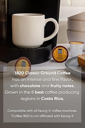 Miniatura 6 de Café 1820 Premium - Tazas de café molido clásicas costarricenses, tostadas oscuras con notas afrutadas, K-Cups compatibles con máquinas Keurig, 48