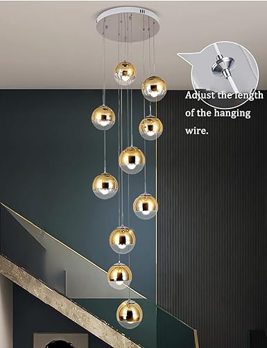 Miniatura 7 de Candelabros de techo de cristal de 10 luces, moderna lámpara colgante larga con forma de gota de lluvia, lámparas de techo con suspensión en espiral