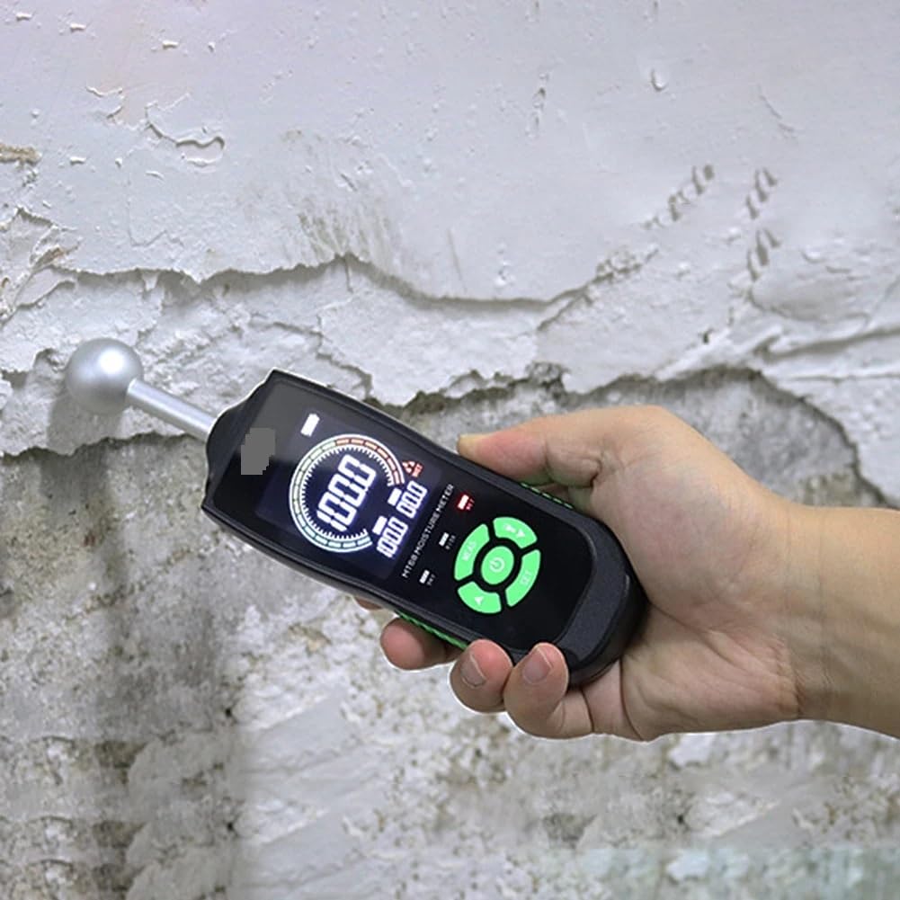 Medidor de Humedad Digital sin Pines para Granos, con Alarma, para Madera, con Pantalla LCD retroiluminada, para Paredes y leña.