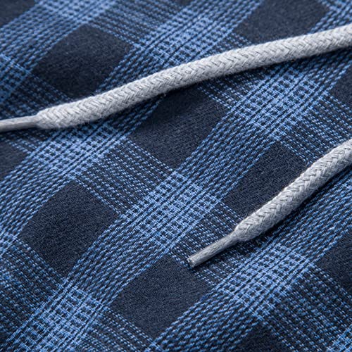 Men Long Sleeve Quilted Lined Flannel Shirt Jacket with Hood Button-Down Flannel Plaid Shirt Hoodie Lightweight Jacket 5