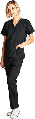 Miniatura 3 de Dagacci Juego de uniformes médicos para mujeres y hombres, juego de camiseta y pantalones quirúrgicos