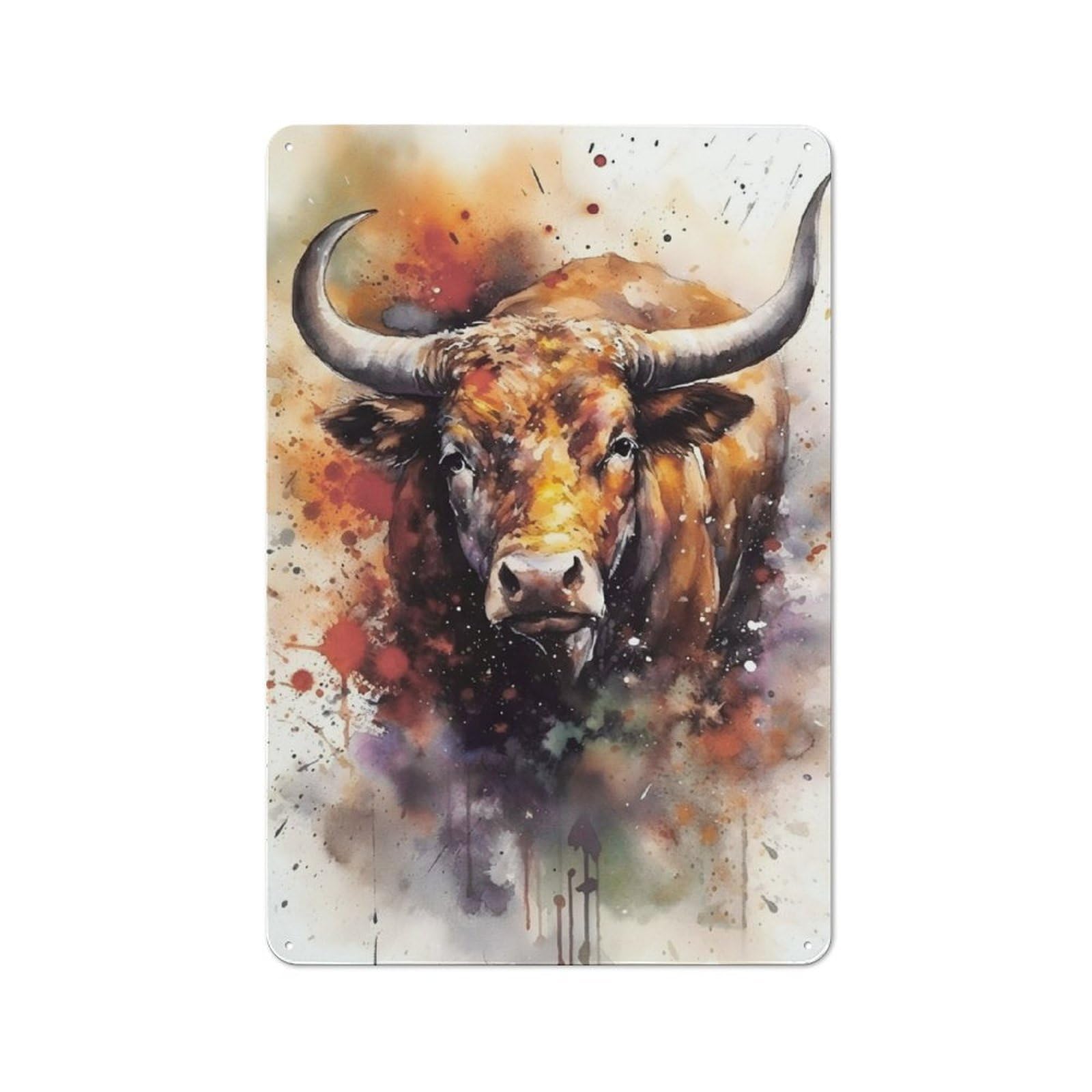 Junmoney Matador Watercolors Industrial-Style Tin Sign 30X20cm For Pub Or Café, Suited To Pub Decor Enthusiasts
