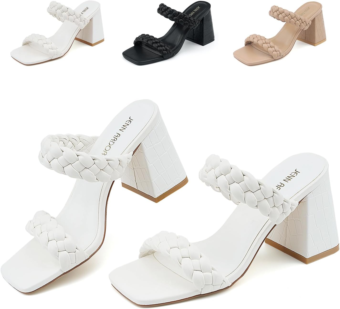 JENN ARDOR Women's Heeled Sandals - Comfortable Slide Design