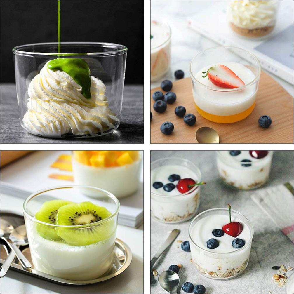 Ciotole da dessert in vetro, 4 pezzi Ciotole for gelato Coppe rotonde for mousse Ciotole in vetro trasparente Piccole ciotole da dessert for dessert, snack, caramelle, salse, budino, yogurt, mousse /7