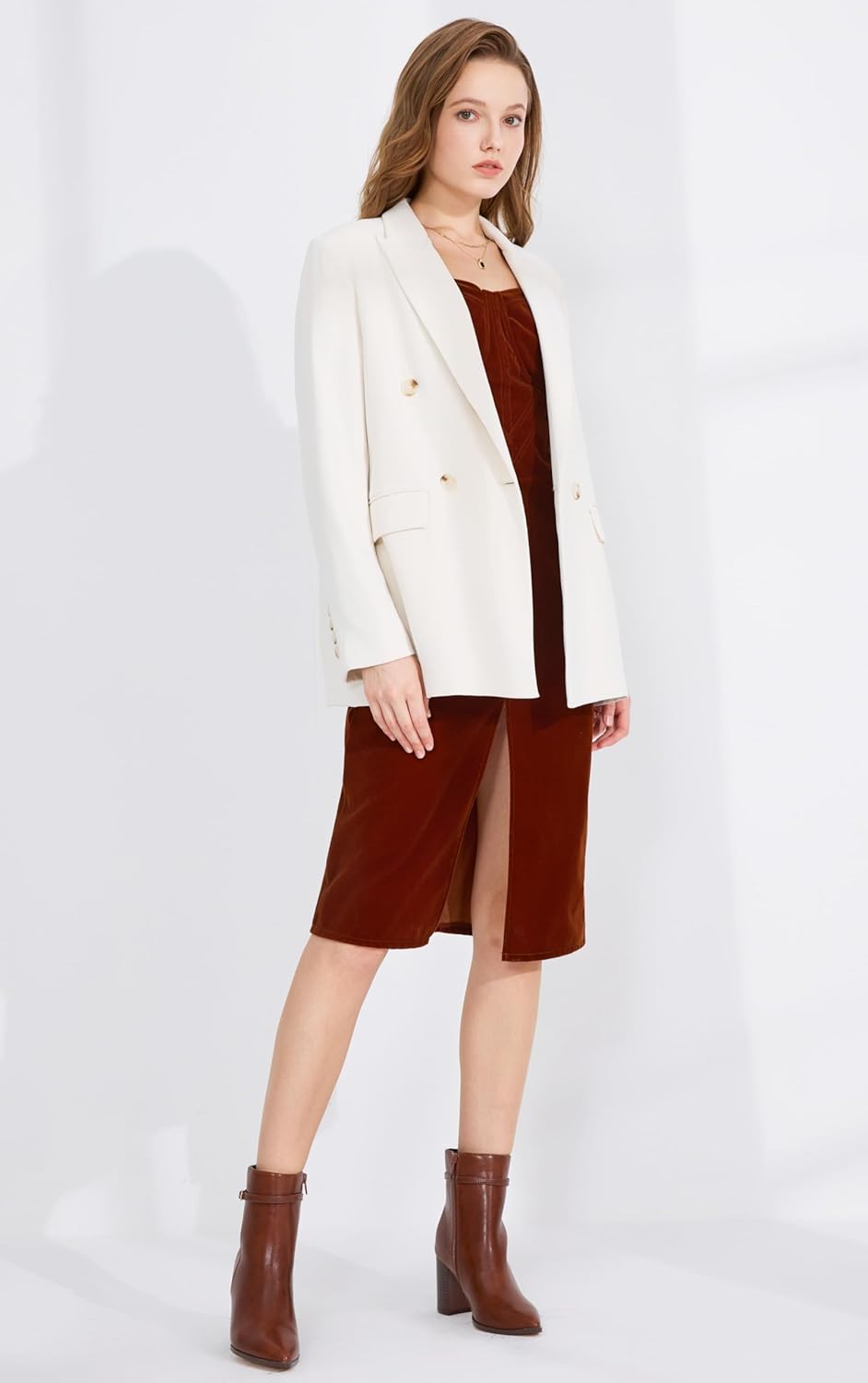 Women’s Pointed Toe Ankle Boots, Chunky Heel Fashion Chelsea Booties with Side Zipper, 3.2 Inch Block Heeled Dress Boot Comfortable for Fall Winter - Image 9