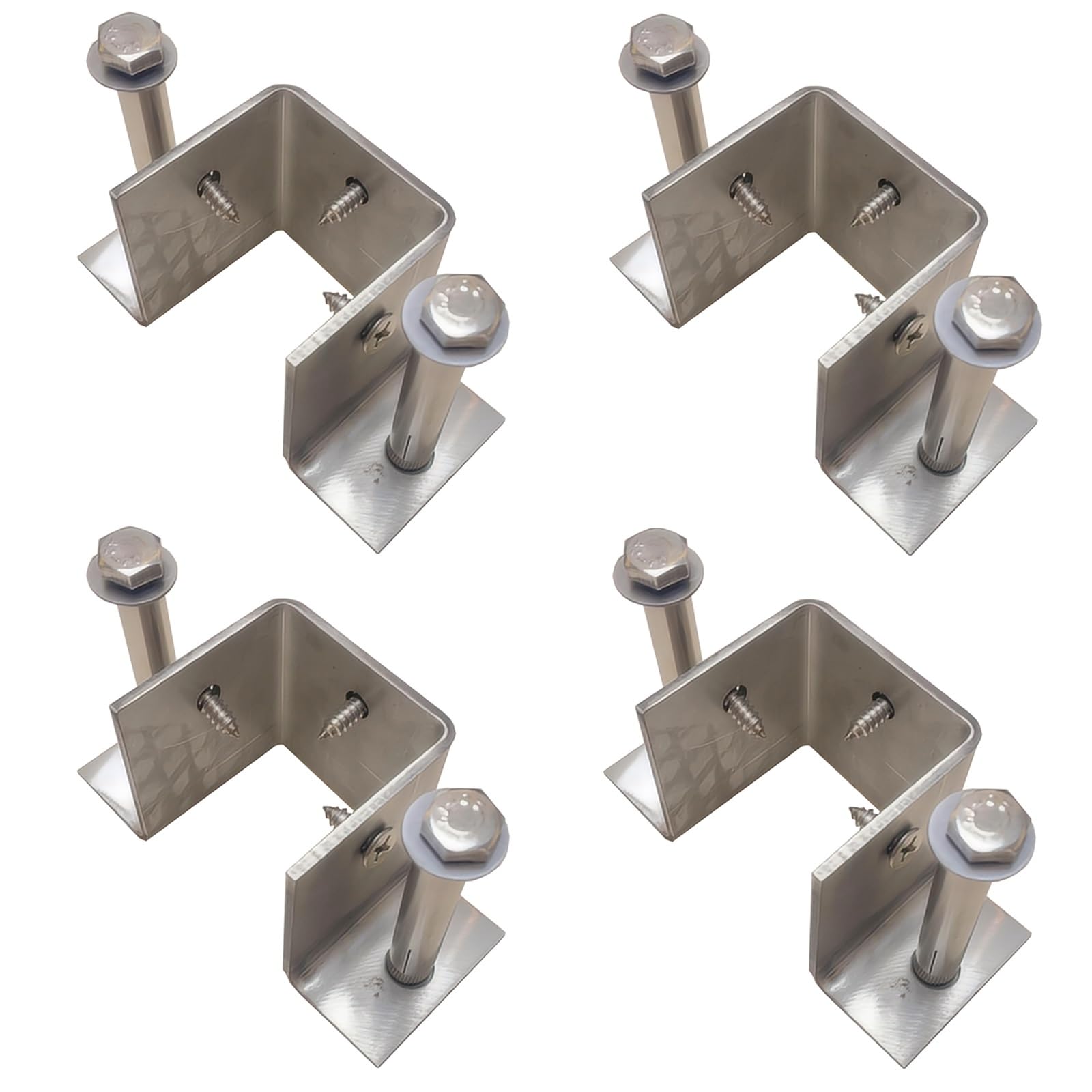 Soporte Base de anclaje para poste madera 2/4/6 piezas de base de anclaje de poste para hormigón, 60 90 150 190 mm, soporte de base de barandilla de cubierta de orientación lateral resistente, soporte