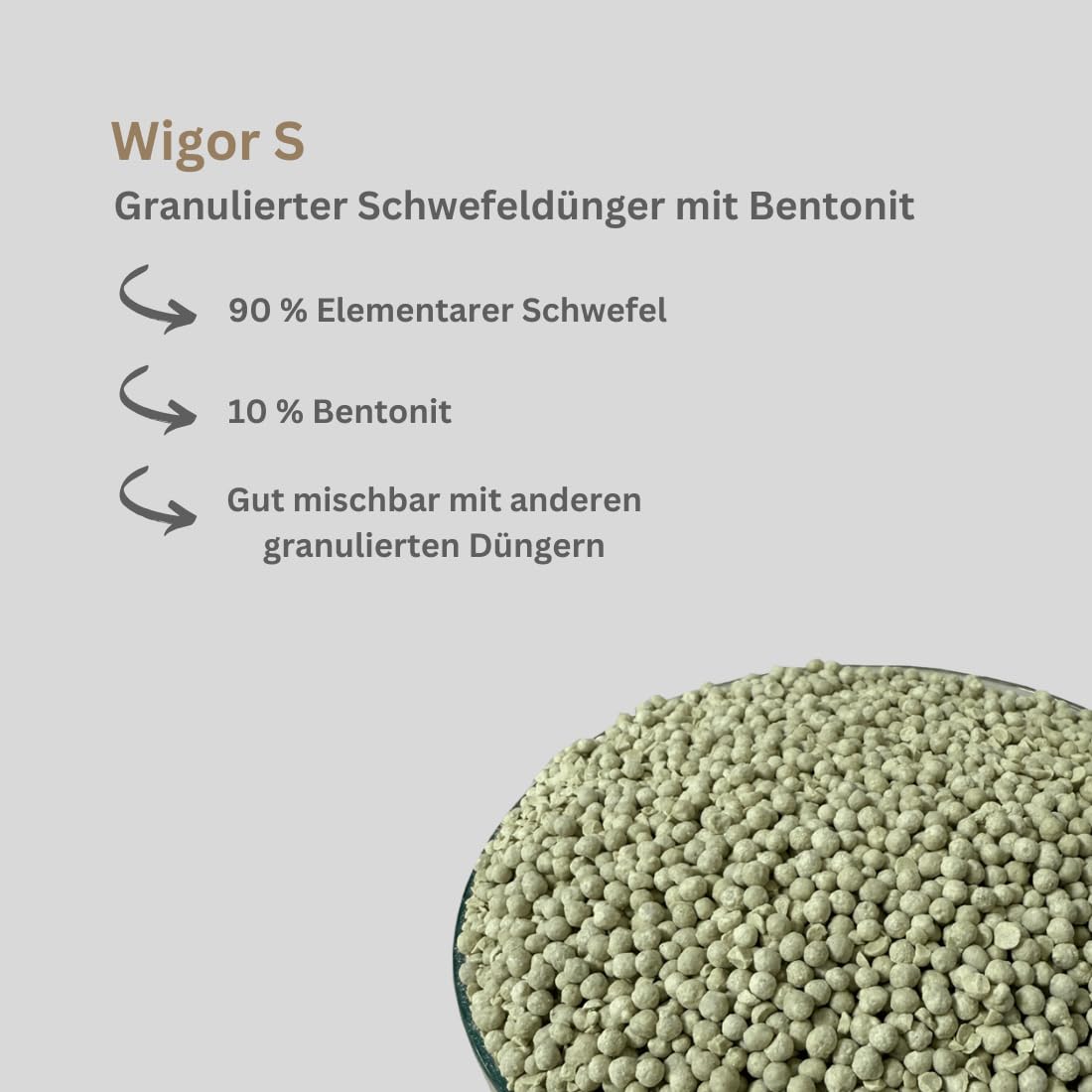 Wigor S Schwefeldnger 25kg Bentonit Schwefellinsen Stickstoff-  Nitrateinsparung : Amazon.de: Garten