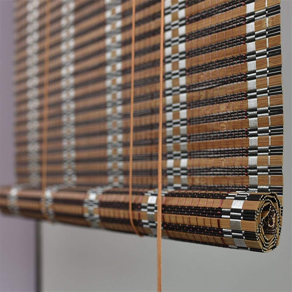 LJA Outdoor Carbonized Bamboo Roller Blind Greenhouse Shutters, Sunscreen UV Protection, Indoor Outdoor Patio Gazebo Pergola Porch Garden Awnings (Size : W 90*H 160cm)