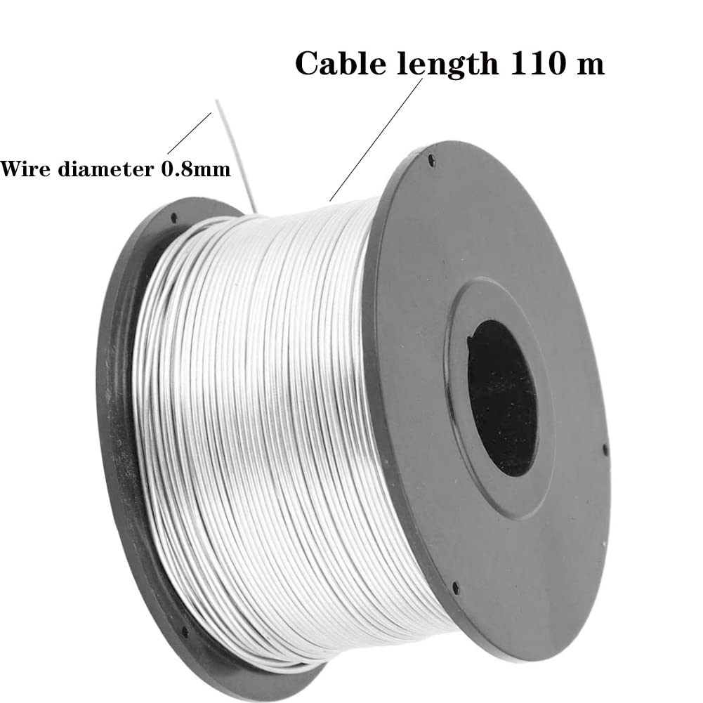 Tyenaza 4 Piezas 110 m 0,8 mm Alambre de Amarre de Armadura, Bobina de Tie-down Wires de Barra de Refuerzo de Acero, Steel Wire, para la Máquina de Amarres de Armadura Automática