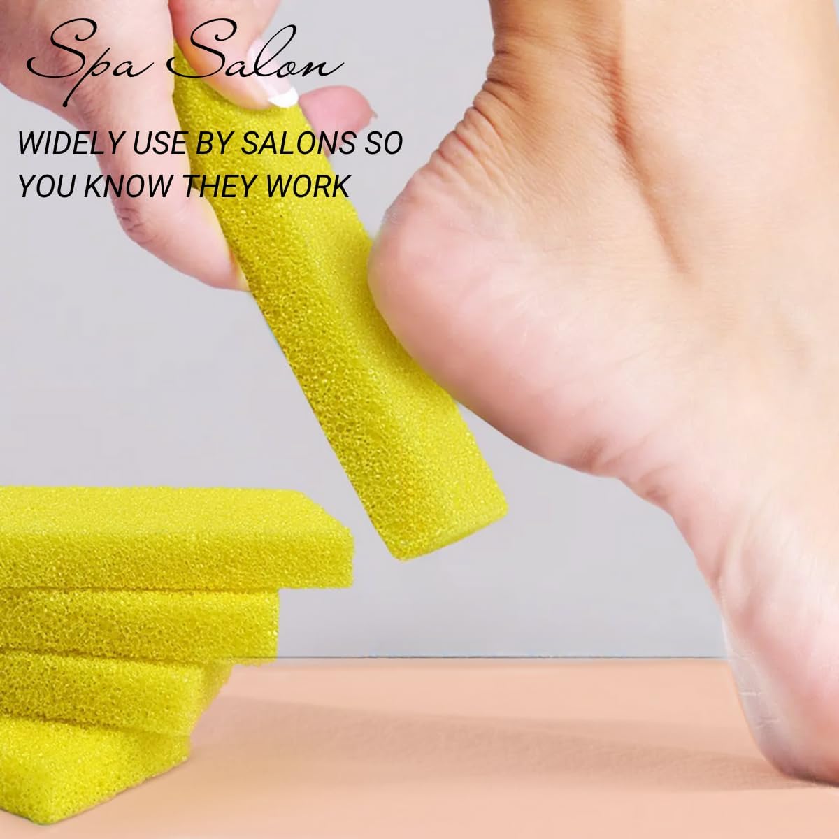 1600 PCS Disposable Foot Scrubber Pads – Yellow Medium-Coarse Pumice Sponges for Pedicure, Callus Remover for Salon and Home Use