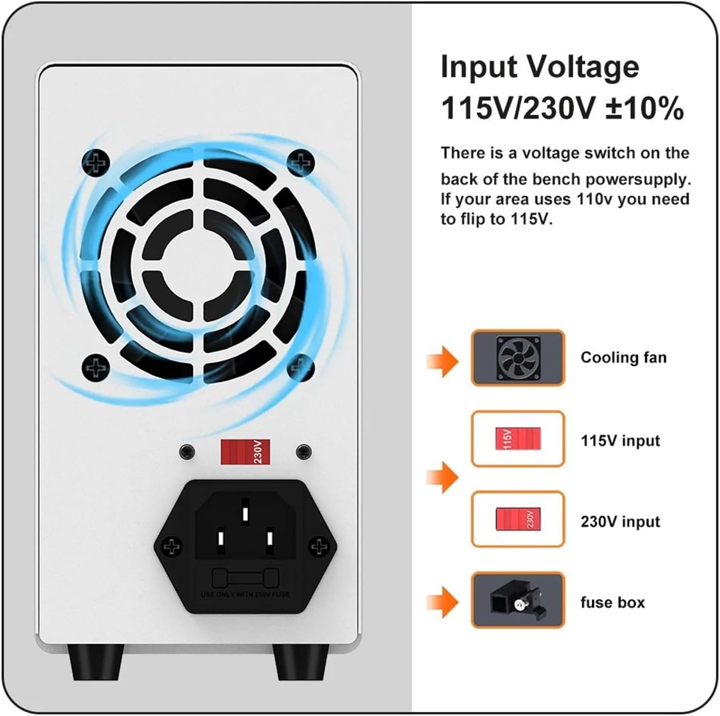 DC Power Supply30V 10A Adjustable Power Supply with USB Fast Charging(GA3010B 30V 10A)