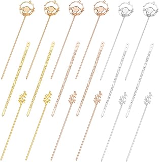 PH PandaHall ヘアアクセサリー かんざし 花 簪 レディース 18本 スティック 髪飾り 着物 浴衣 卒業式 結婚式 成人式 贈り物 ギフト プレゼント 長さ約14~17cm