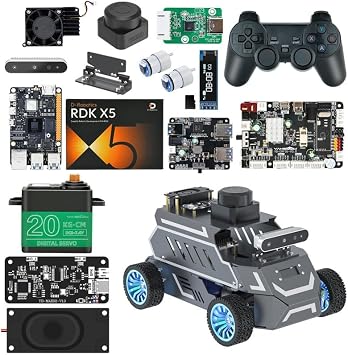 Yahboom RDK X5 for AI Robot Car, RVIZ Simulation, ROS2, TOF Lidar, SLAM Building Navigation, Tracking Barrier Ultimate with RDK-X5
