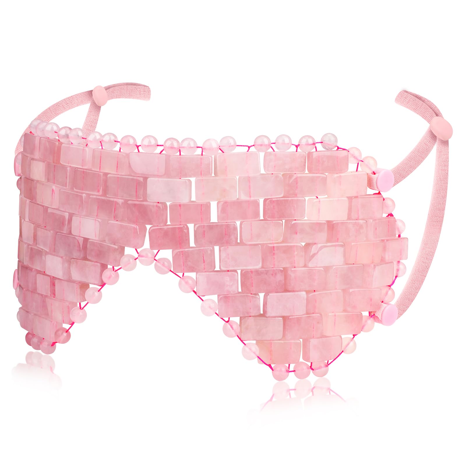 gemshan Quartz Eye Mask Rose Jade Eye Mask Natural Crystal Sleep Mask Eliminate Wrinkles Puffiness Headache and Migraine
